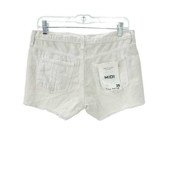 Rag & Bone Vintage Cut Off Jean Shorts Rigid Denim White Size 25 NWT - Picture 7 of 13